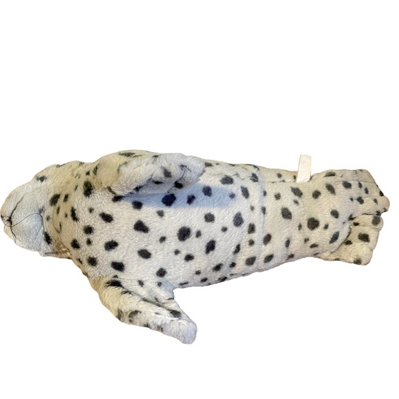 5/$25 12” Harbor Seal Plush Cream White with Black Spots Stuffed Animal Plush - Picture 2 of 6